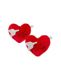 CUSCINO CUORE CON FRECCIA ROSSO 30 CM