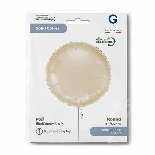 Palloncino in foil 18" tondo crema satinato