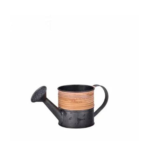 Annaffiatoio in ferro + rattan h. 11 cm