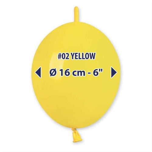 Palloncino 6" gl6 link giallo 002 gemar 100pz
