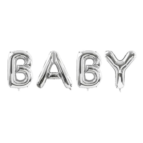 Palloncino foil baby, 262x86cm, argento