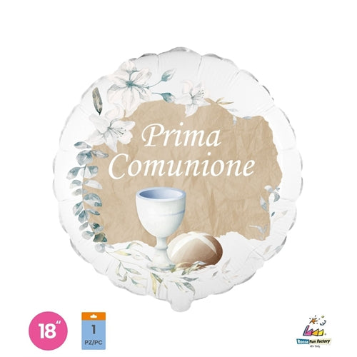 Mylar prima comunione tondo 18" 1pz