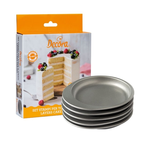 Set 5 stampi tondi diam. 15 x 3,5 h cm per torte a strati