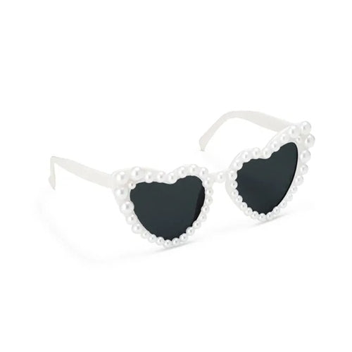 Occhiali a forma di cuore con perle,