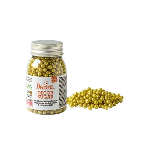Perle di zucchero 5 mm oro  100 gr