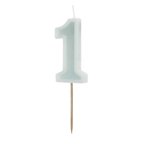 Candela di compleanno , menta chiara, 6 cm