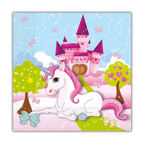 Tovaglioli unicorno 33x33 cm