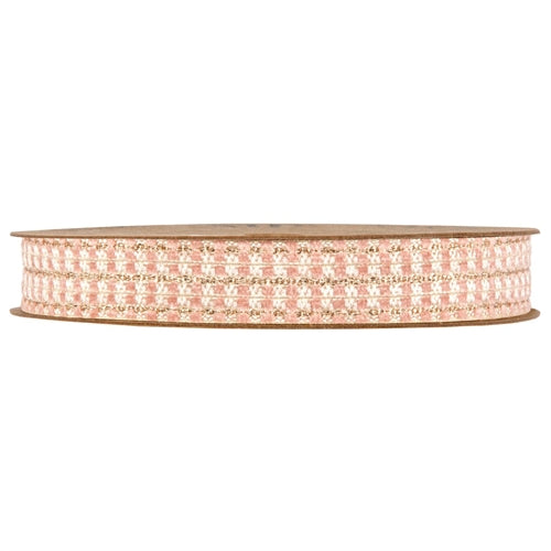 Nastro decorativo effetto tessuto con fili oro – 15 mm × 20 m