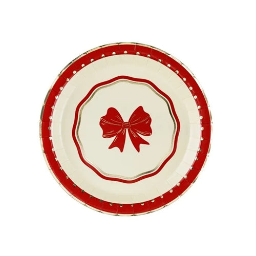 Piatti bow, 18 cm, rosso-beige