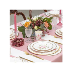Candelabro in vetro rigato sfumato rosa 16 cm