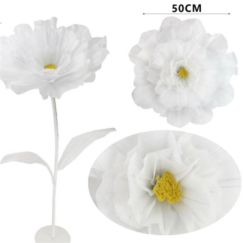 Fiore h.120 cm peonia l. 50 cm in carta