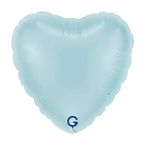 Palloncino in foil 9" cuore celeste "light blue"