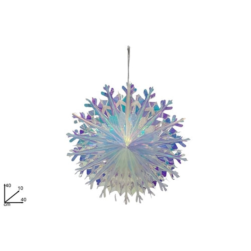 Fiocco di neve iridescente da appendere – 40 cm