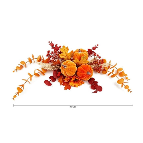 Composizione autunnale con zucche e foliage – l 49 cm