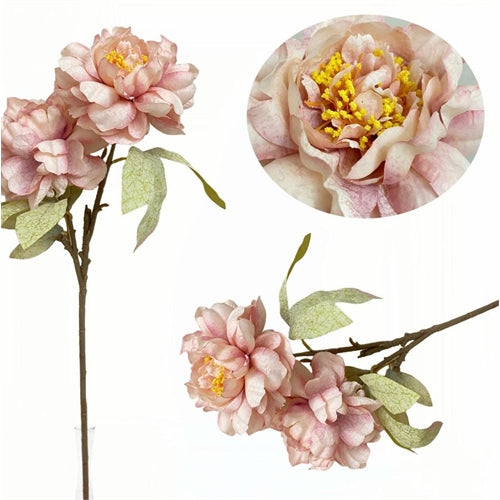 Ramo di peonia artificiale rosa cipria h. 73 cm