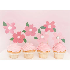 Decorazione per torta fiori, mix, 13-14,5 cm. 8 pz