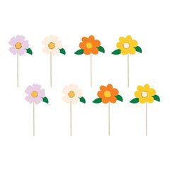 Toppers per torta fiori, mix, 13 cm 8 pz