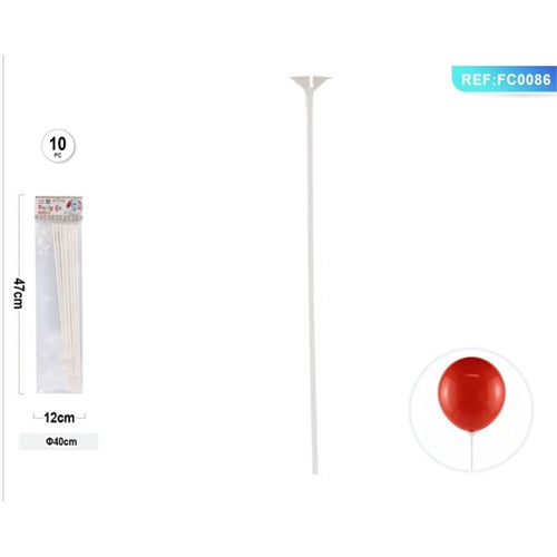 Aste per palloncini 10 pz h. 40 cm