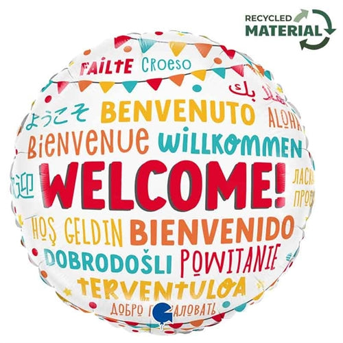 Palloncino in foil 18" "benvenuto" in tutte le lingue del mondo