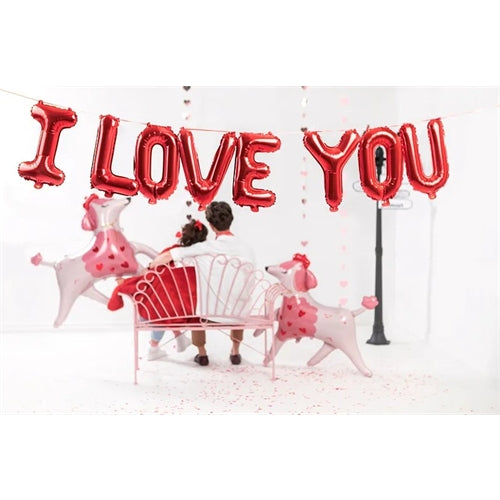 Palloncino foil i love you, 260x40 cm, rosso