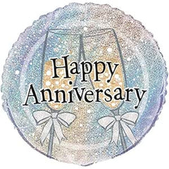Palloncino foil happy anniversary 18" tondo