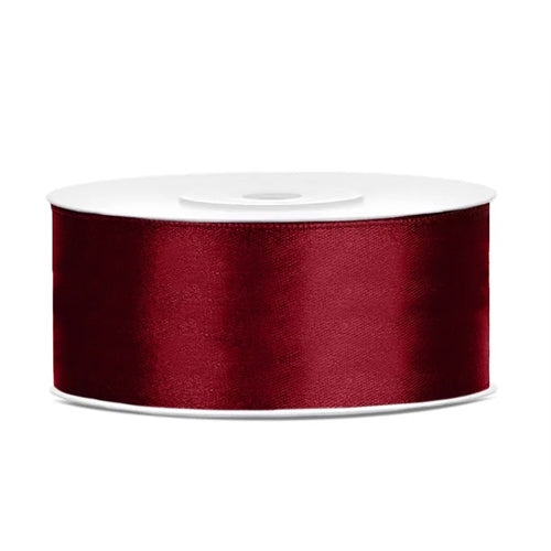 Nastro di raso, rosso intenso, 25 mm/25 m (1 pz. / 25 lm)