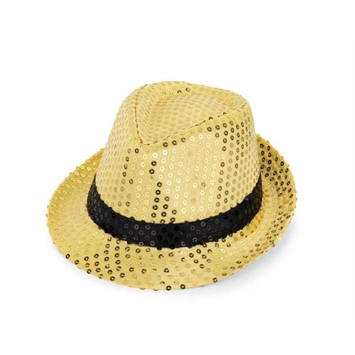 Cappello con paillettes e fascia, diametro 27 cm