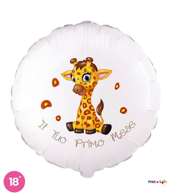 Mylar il tuo primo mese giraffa tondo 18" 1pz