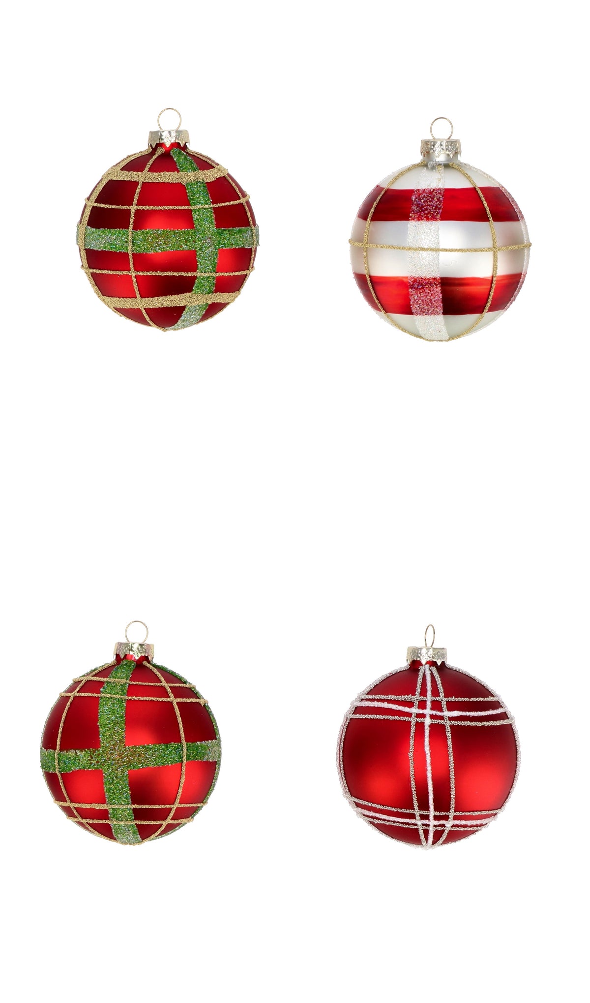 PALLINA NATALE VETRO TARTAN D. 8 CM