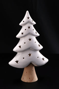 Albero con led natale ceramica 18x 8 x h. 30 cm