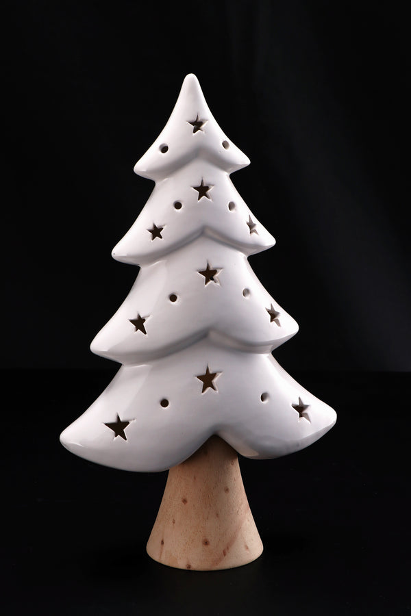 Albero con led natale ceramica 18x 8 x h. 30 cm