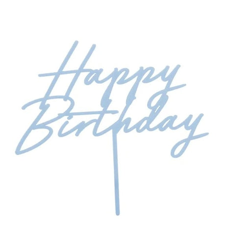 Cake topper acrilico azzurro 16.5 cm