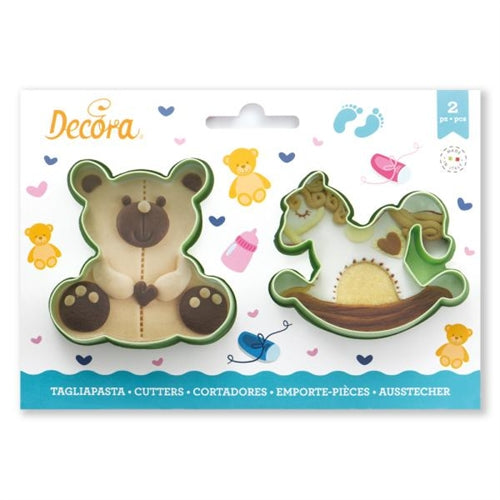 Set 2 tagliapasta orsetto e cavalluccio in plastica