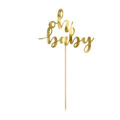 Decorazione per torta oh baby, oro rosa, 25 cm