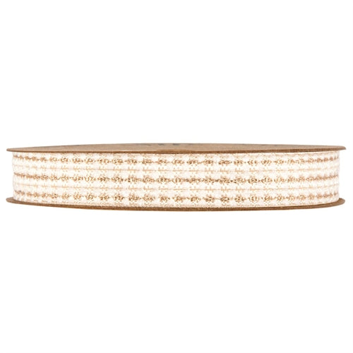 Nastro decorativo effetto tessuto con fili oro – 15 mm × 20 m