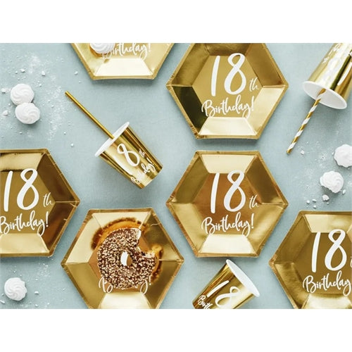 Bicchieri di carta oro, 220 ml (1 confezione / 6 pezzi)