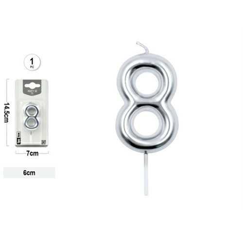 Candelina argento h. 6 cm