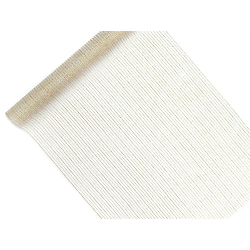 Organza stampata, bianca, 0,48 x 9 m