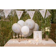 Palloncino foil baby avorio & oro 45 cm