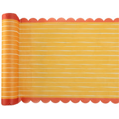 Runner da tavola a righe con bordo smerlato 28 cm x 2,5 mt