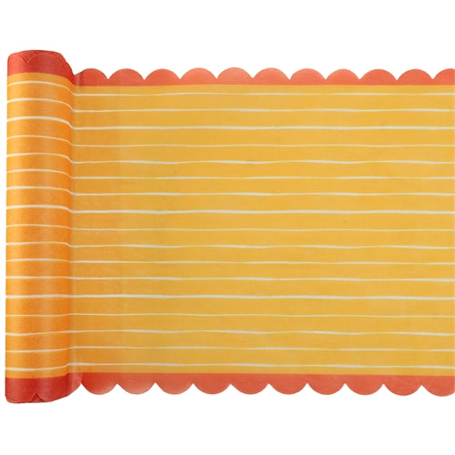 Runner da tavola a righe con bordo smerlato 28 cm x 2,5 mt