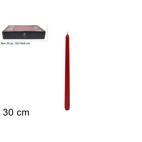 Candela conica rossa – 30 cm