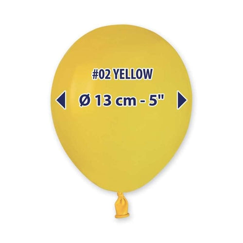 Palloncino in lattice 5" a50 giallo "yellow 002" 100pz gemar
