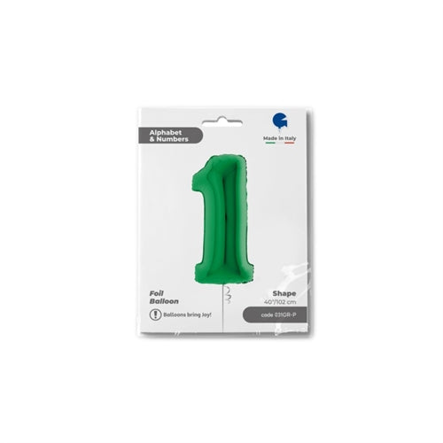 Mylar numeri 40"-101 cm verde grabo