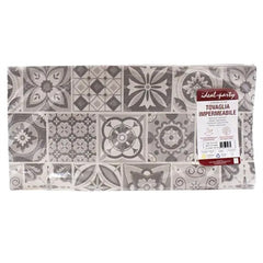 Tovaglia piegata 100x100 cm goffrato maioliche grigio 25 pz