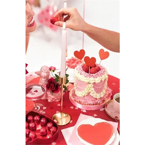 Toppers per cupcake cuori, rosso, 11 cm