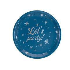 Piatti "festeggiamo!", 23 cm, blu navy (1 confezione / 6 pezzi)