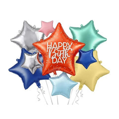 Set di palloncini in lamina "happy birthday stars", mix