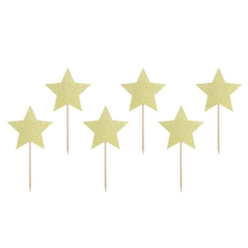 Toppers per cupcake - stelle, oro, 11,5 cm