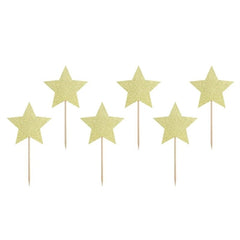 Toppers per cupcake - stelle, oro, 11,5 cm